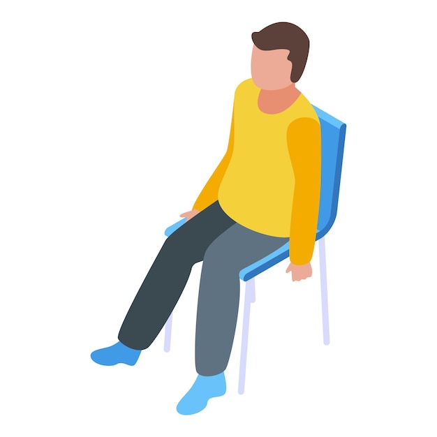 Icono de silla de atleta en reposo vector isométrico Inmersión en banco Descanso de personas