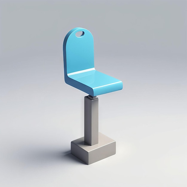 Icono de la silla azul 3D