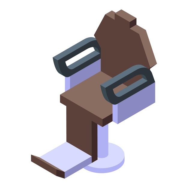 El icono de la silla de barbero futurista es un vector isométrico de diseño moderno