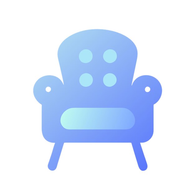 icono de la silla de brazo con formas de colores gradiente