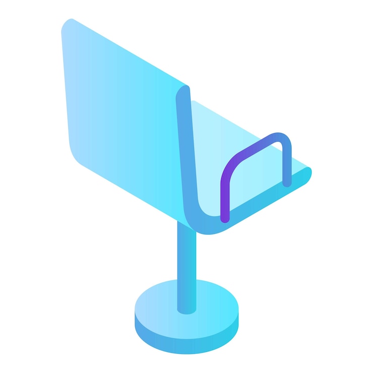 Vector icono de silla de computadora isométrica de icono de vector de silla de computadora para diseño web aislado sobre fondo blanco