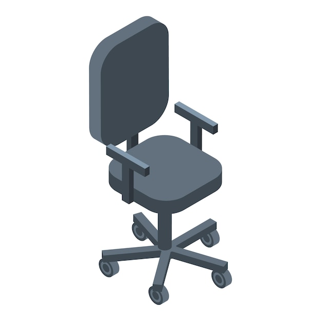 Icono de silla de computadora Isométrica de icono de vector de silla de computadora para diseño web aislado sobre fondo blanco