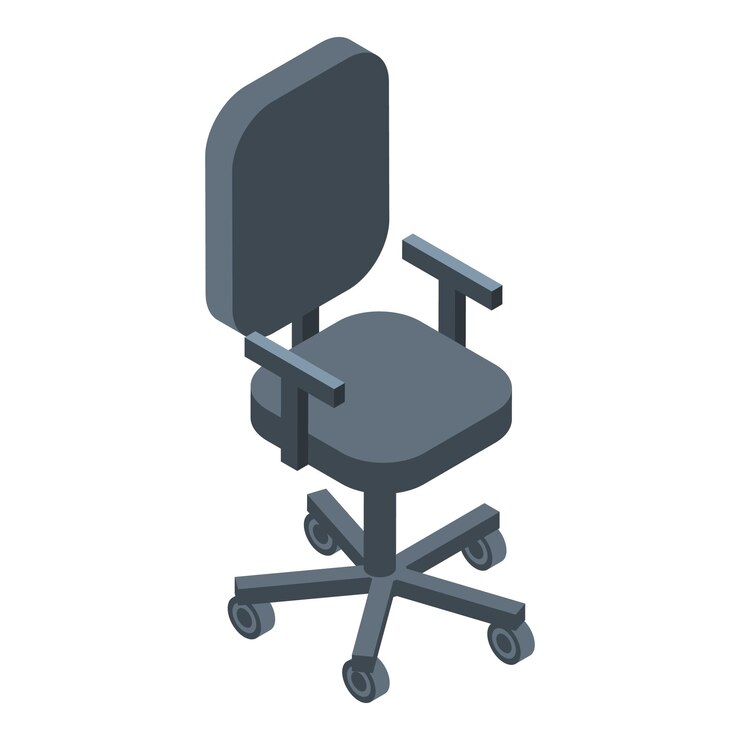 Vector icono de silla de computadora isométrica de icono de vector de silla de computadora para diseño web aislado sobre fondo blanco