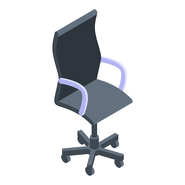 Icono de silla de computadora Isométrica de icono de vector de silla de computadora para diseño web aislado sobre fondo blanco