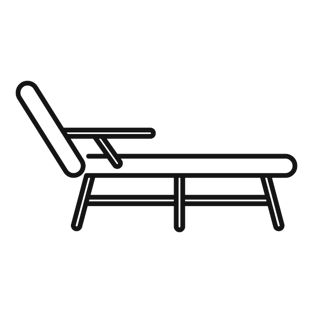 Icono de silla de cubierta Icono de vector de silla de cubierta de esquema para diseño web aislado sobre fondo blanco