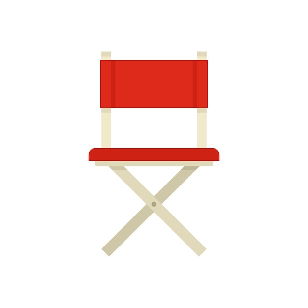 Icono de silla de director de escena Ilustración plana del icono de vector de silla de director de escena aislado sobre fondo blanco