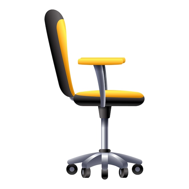 Icono de silla de escritorio dorada Caricatura de icono de vector de silla de escritorio dorada para diseño web aislado sobre fondo blanco