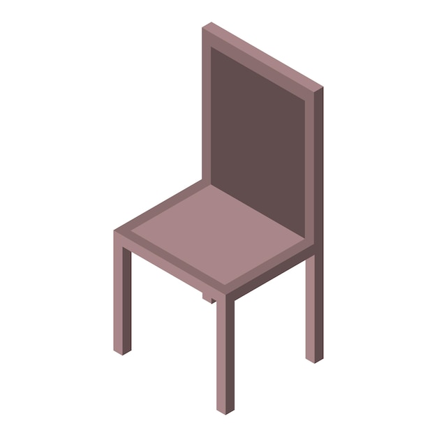 Icono de silla de madera isométrica de icono de vector de silla de madera para diseño web aislado sobre fondo blanco