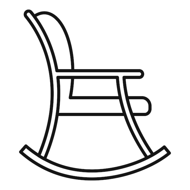 Icono de silla mecedora madre Contorno icono de vector de silla mecedora madre para diseño web aislado sobre fondo blanco