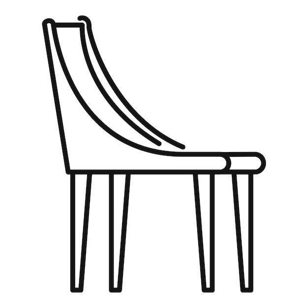 Icono de silla moderna de cocina Esquema de icono de vector de silla moderna de cocina para diseño web aislado sobre fondo blanco
