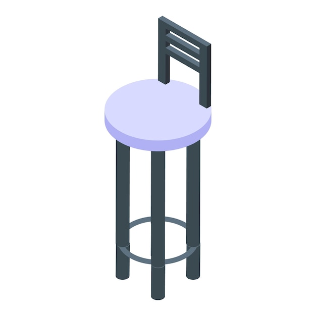 Vector icono de silla de mostrador de bar isométrico de icono de vector de silla de mostrador de bar para diseño web aislado sobre fondo blanco