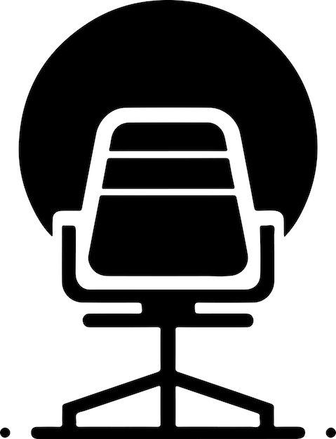 Vector el icono de la silla de oficina es un clipart vectorial de silueta plana de estilo negro de silueta de color 13