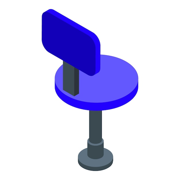 Icono de silla de oficina Isométrica del icono de vector de silla de oficina para diseño web aislado sobre fondo blanco