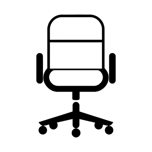 icono de silla de oficina silueta del contorno ilustración vectorial aislada en un fondo blanco