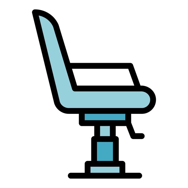 Icono de silla de peluquería Contorno Icono de vector de silla de peluquería para diseño web aislado en color plano de fondo blanco