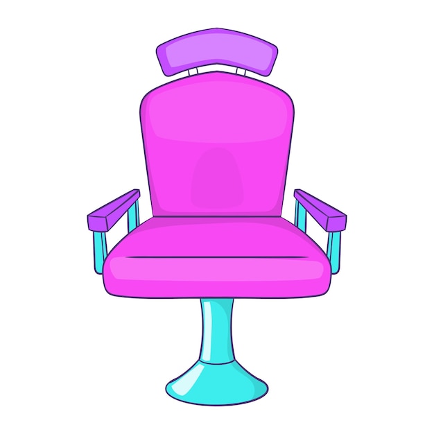 Icono de silla de peluquero en estilo de dibujos animados aislado sobre fondo blanco Símbolo de asiento