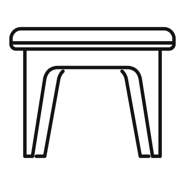 Icono de silla de plástico sin respaldo Contorno de silla de plástico sin respaldo icono vectorial para diseño web aislado sobre fondo blanco