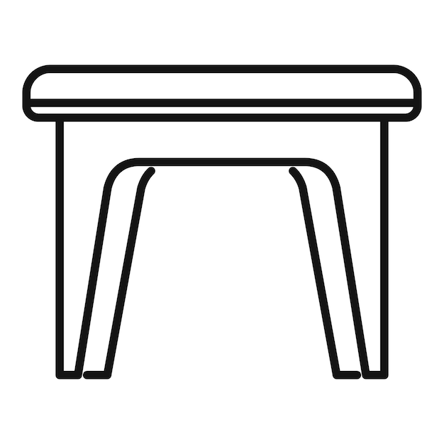 Vector icono de silla de plástico sin respaldo contorno de silla de plástico sin respaldo icono vectorial para diseño web aislado sobre fondo blanco