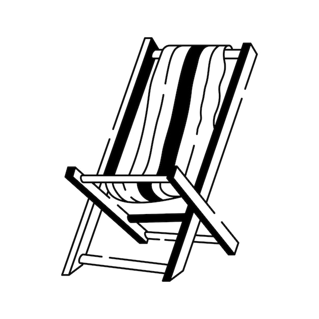 El icono de la silla de playa relajante perfecto para las vacaciones de verano y la playa listo para usar vector