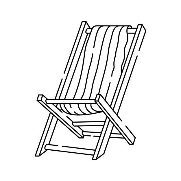 El icono de la silla de playa relajante perfecto para las vacaciones de verano y la playa listo para usar vector
