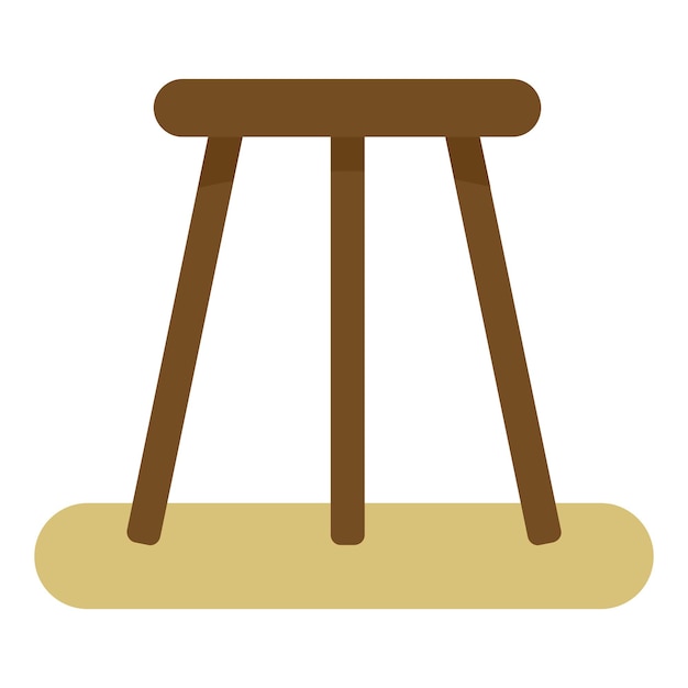 Icono de silla sin respaldo Ilustración plana del icono de vector de silla sin respaldo para diseño web
