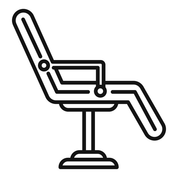 Icono de silla de salón de perforación Icono de vector de silla de salón de perforación de contorno para diseño web aislado sobre fondo blanco