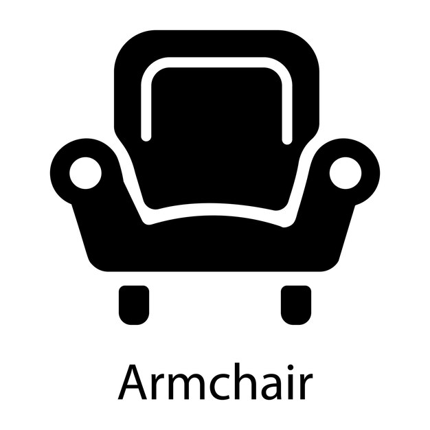 Icono de sillón en estilo glifo