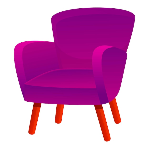 Icono de sillón morado Caricatura de icono de vector de sillón morado para diseño web aislado sobre fondo blanco