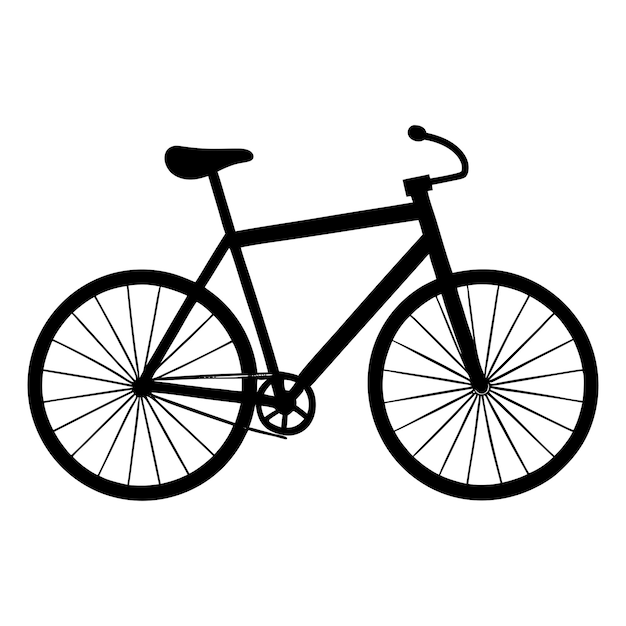 icono de silueta de bicicleta sobre un fondo blanco