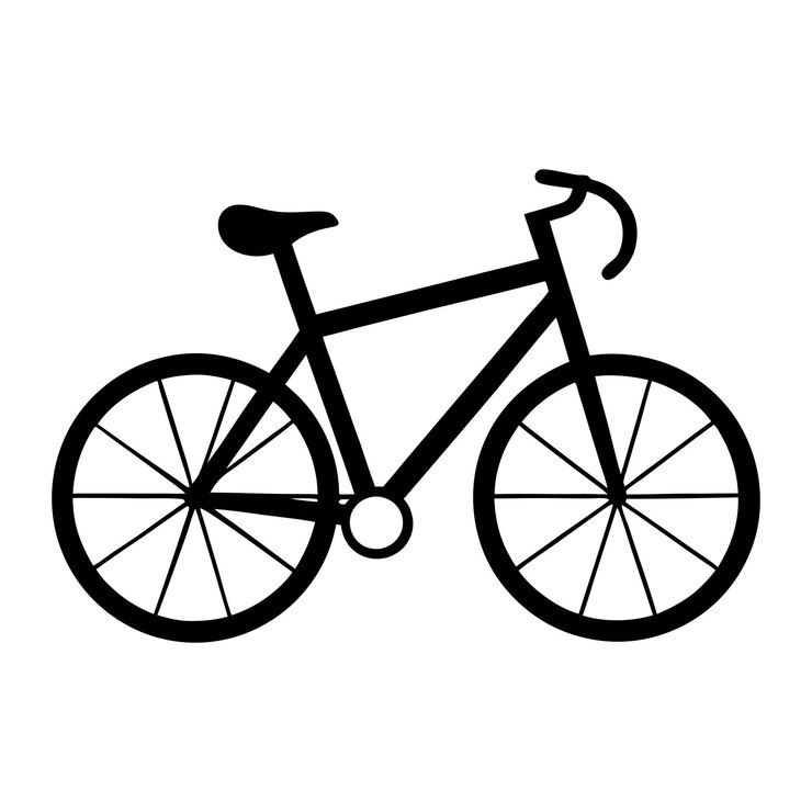 icono de silueta de bicicleta sobre un fondo blanco