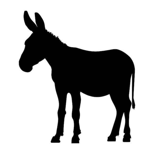 El icono de la silueta del burro Ilustración vectorial