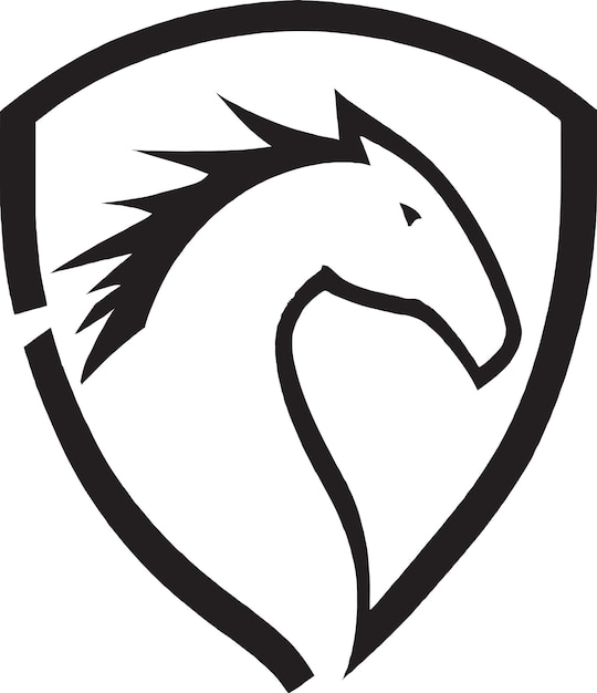Icono de silueta de cabeza de caballo con formas abstractas