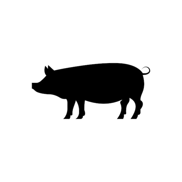 Icono de silueta de cerdo vector Icono sólido de glifo de cerdo de granja Concepto de ganado Signo de cerdo en blanco