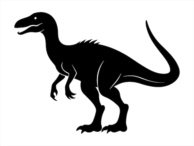 Icono de silueta de dinosaurio diseño vectorial de silueta negra