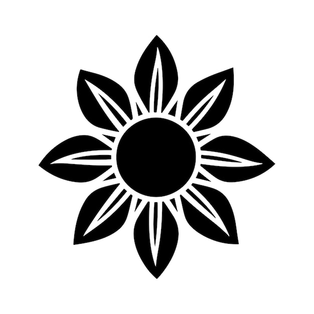 Icono de silueta de girasol minimalista