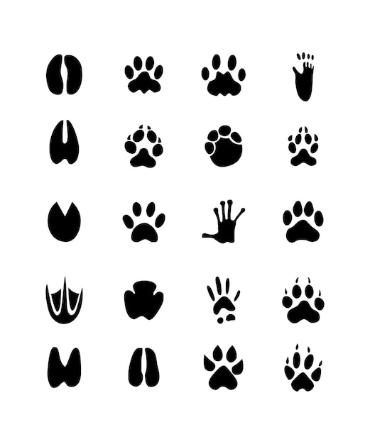 Icono y silueta de la huella de un animal