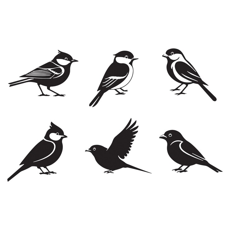 Icono de silueta de la ilustración de arte vectorial de las aves