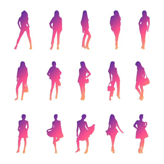 Icono de la silueta de una mujer y una niña en un megabundle