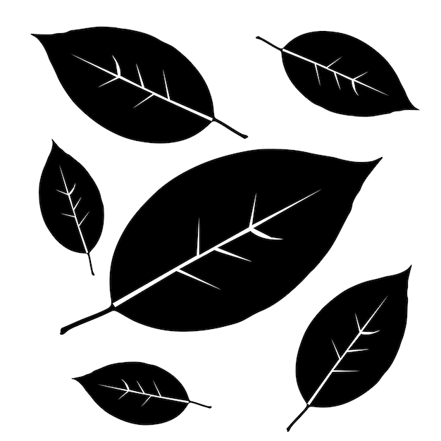 icono de silueta de la naturaleza de la hoja