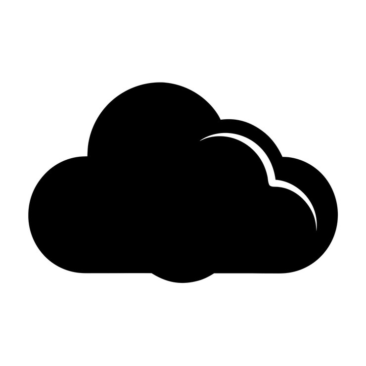 Icono de silueta de nube en el arte vectorial minimalista