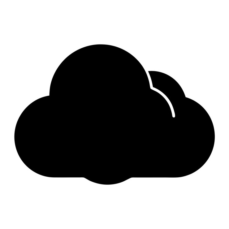 Icono de silueta de nube en el arte vectorial minimalista