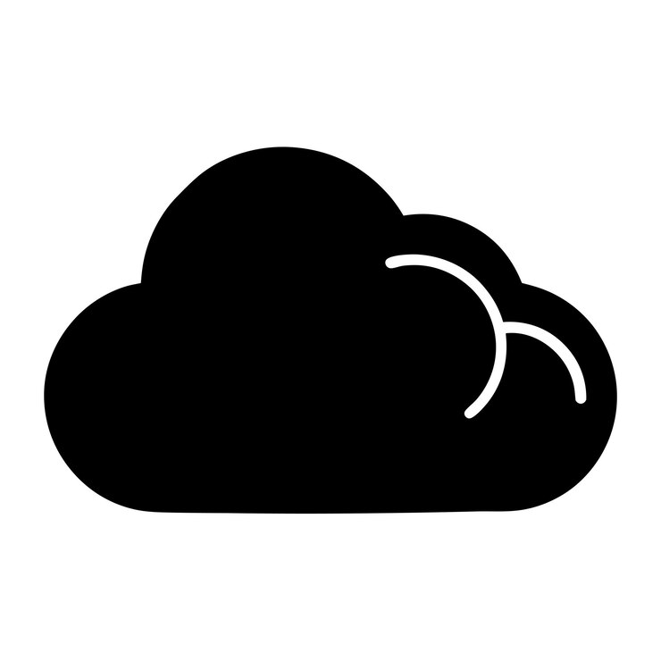 Icono de silueta de nube en el arte vectorial minimalista