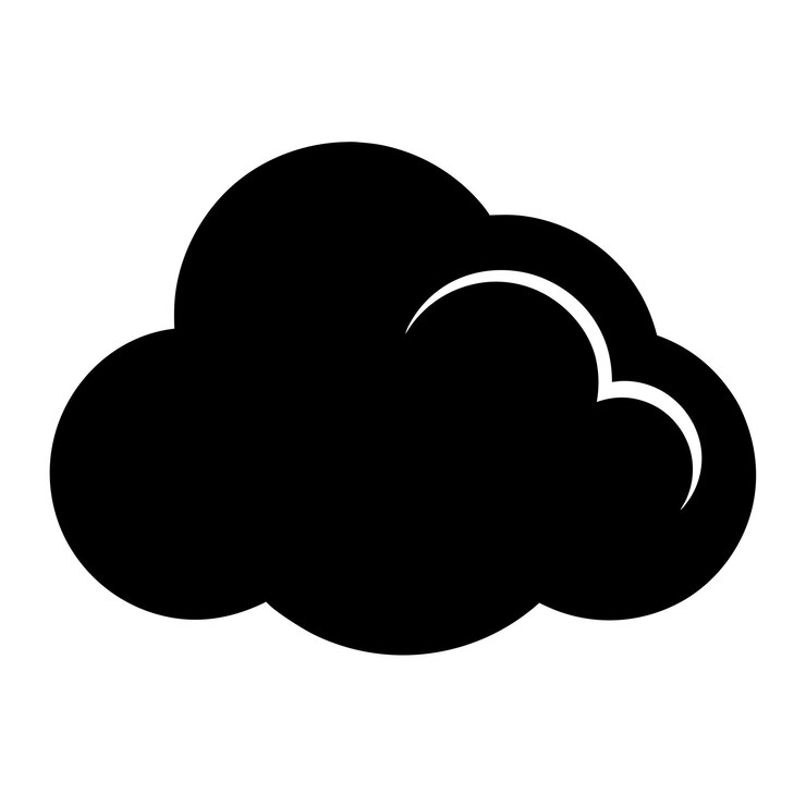 Icono de silueta de nube en el arte vectorial minimalista