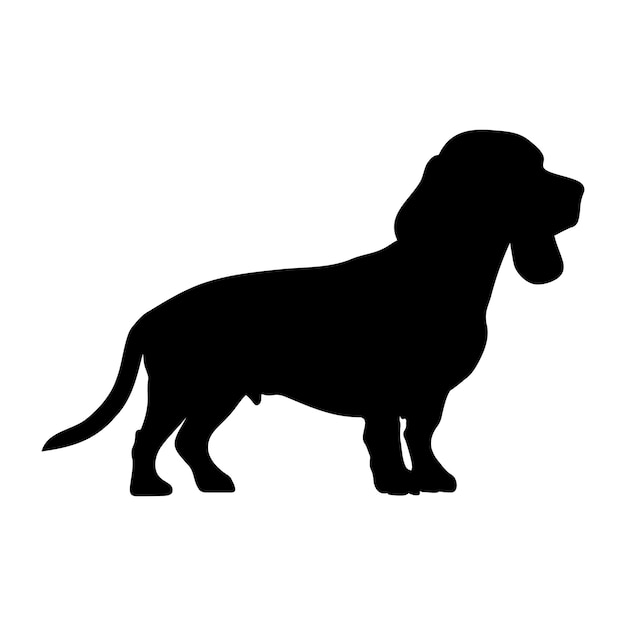 Vector el icono de la silueta del perro beagle ilustración vectorial