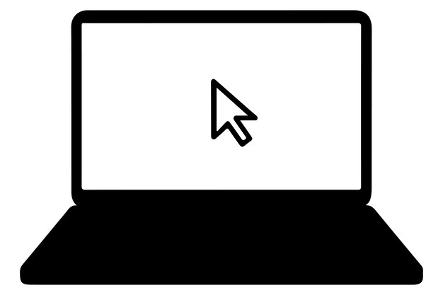 icono de silueta de portátil Ilustración vectorial aislada sobre fondo blanco
