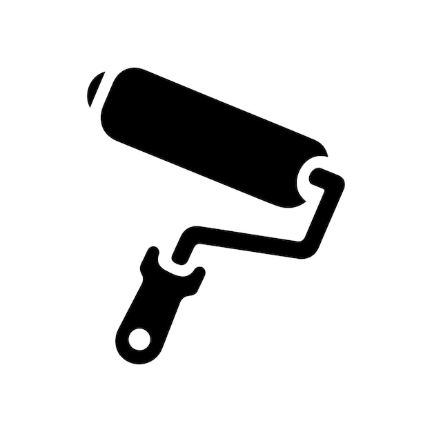 Icono de silueta de rodillo de pintura creativo para soluciones de marca artísticas y comerciales