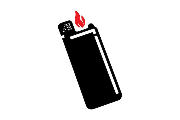 Icono de silueta del vector de gas para cigarrillos más ligero