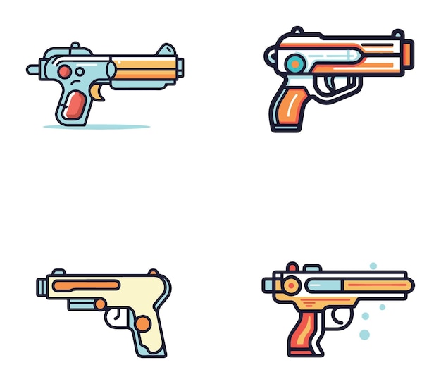 Vector icono de silueta de vector ilustrado mínimo plano de nerf