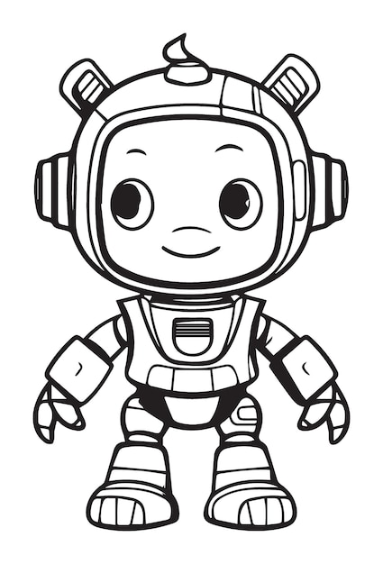 Vector icono de silueta vectorial ilustrado mínimo plano del robot