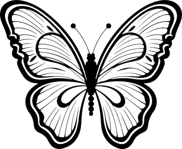 Icono de siluetas de mariposa Ilustración de vector de mariposa plana simple